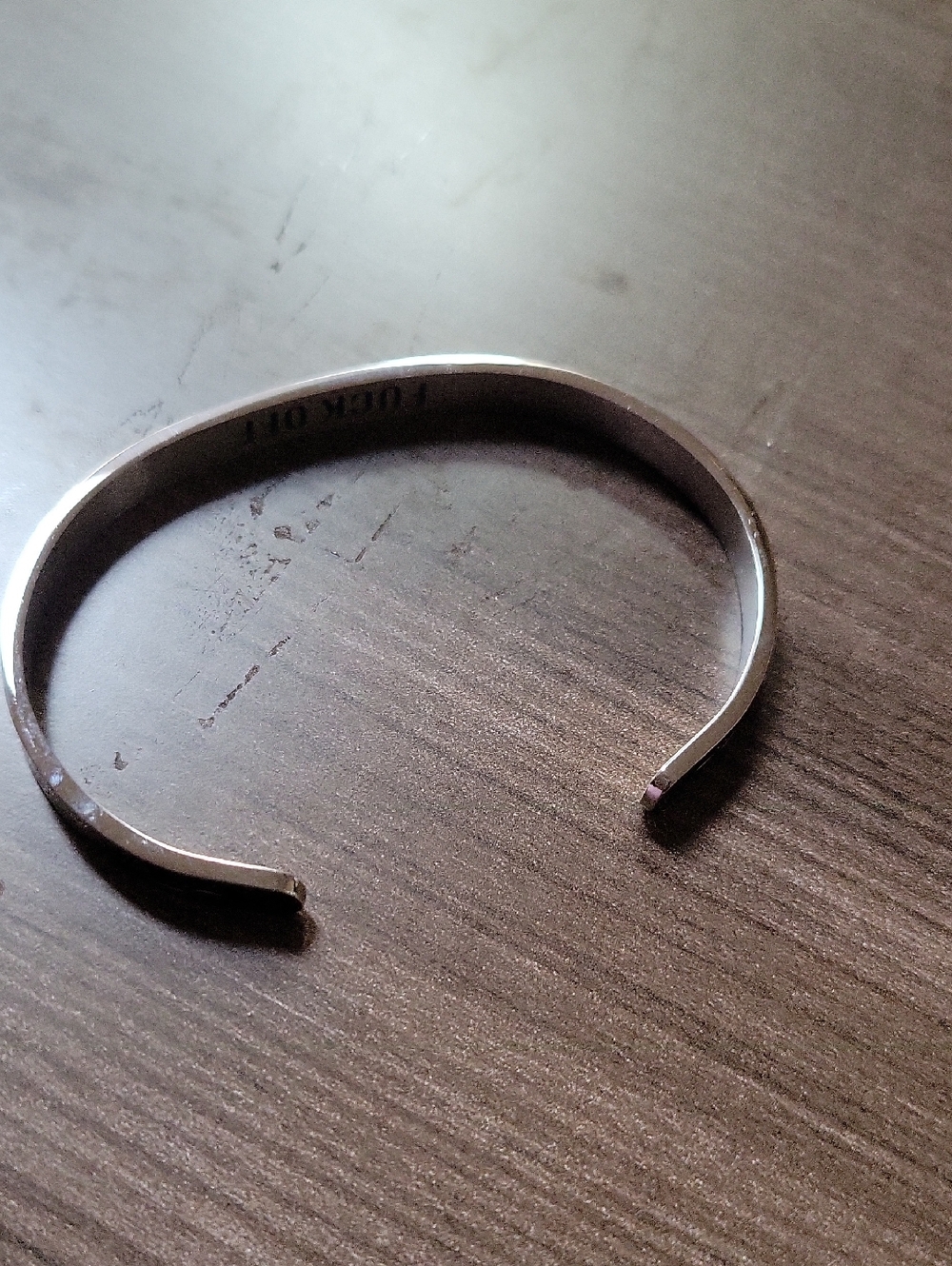 Womens  Silver Cuff Bracelet - Minimal Metal Bangle